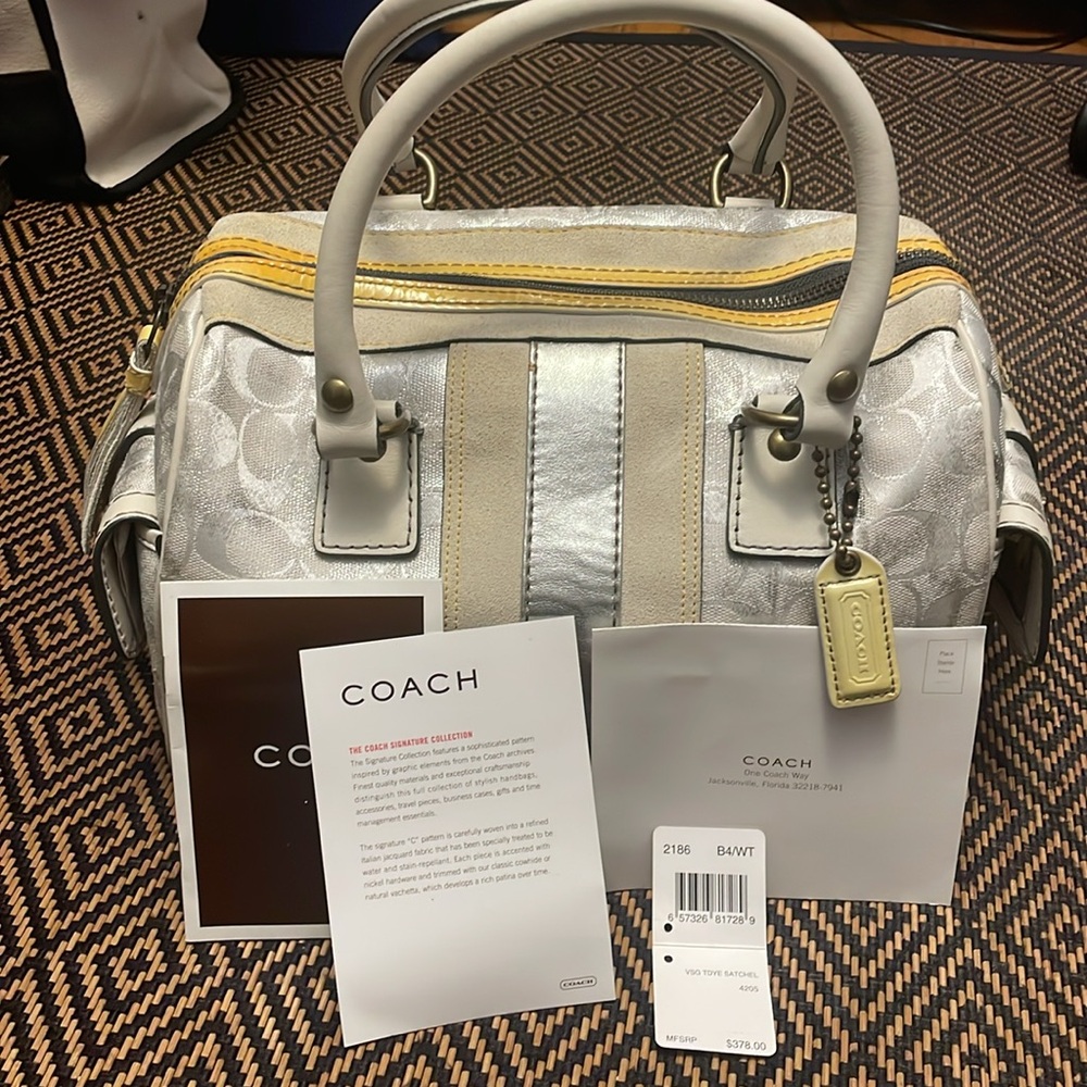 Vintage Y2K Coach Signature Print Tie Dye Satchel 2186 Soho speedy doctor bag